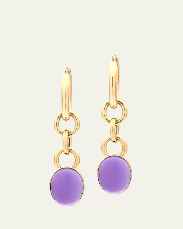 Mama 18K Yellow Gold Amethyst Drop Earrings